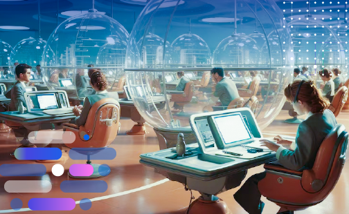 Futuristic workspace illustrating seamless integration of structured and unstructured data for comprehensive analysis