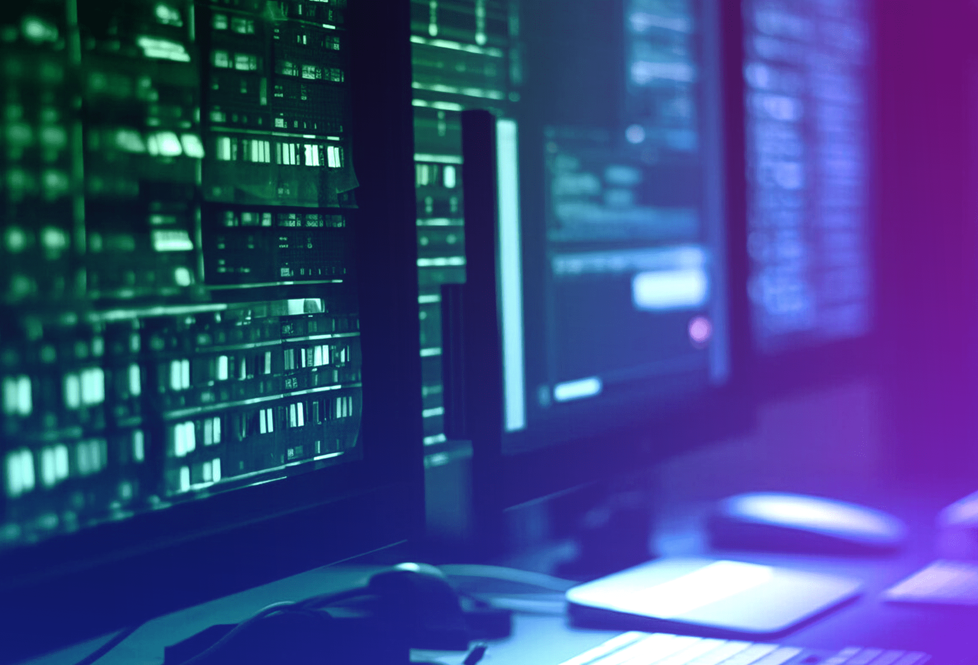 Monitors showcasing integration of language models and knowledge graphs, facilitating innovative generative AI solutions