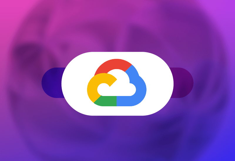 White cloud icon on a vibrant background, representing Google Cloud Platform's innovative analytics  