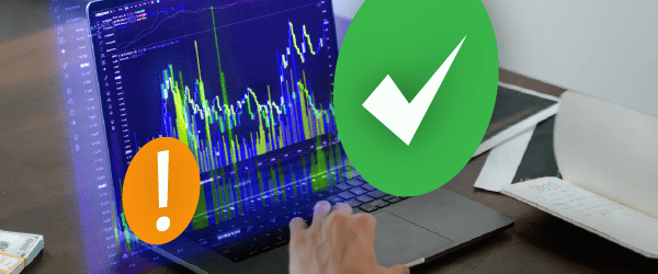 Laptop displaying stock market chart with indicators, symbolizing agile real-time decision-making for competitive advantage.