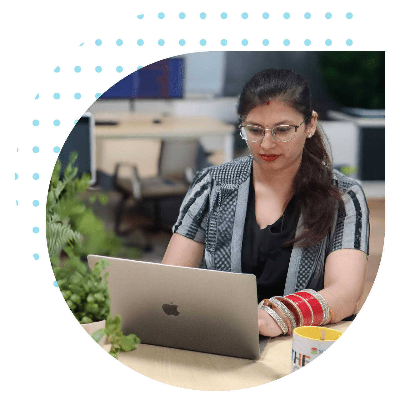 Employee collaborating on a laptop, symbolizing a strategy session with a platform engineering expert. 
